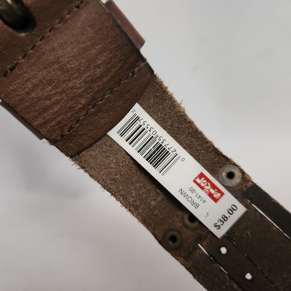 Levis Womens Sz L Brown Leather Belt Embossed Boho Tooled Floral Pattern main image 9